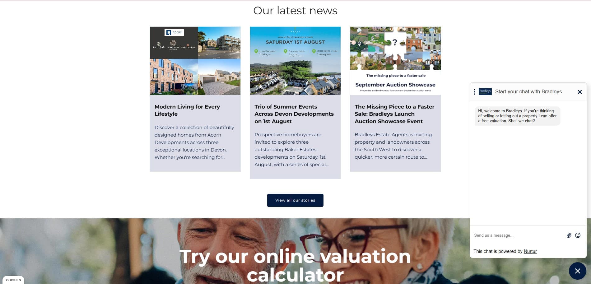 Bradley's Estate Agents Website screenshot 2