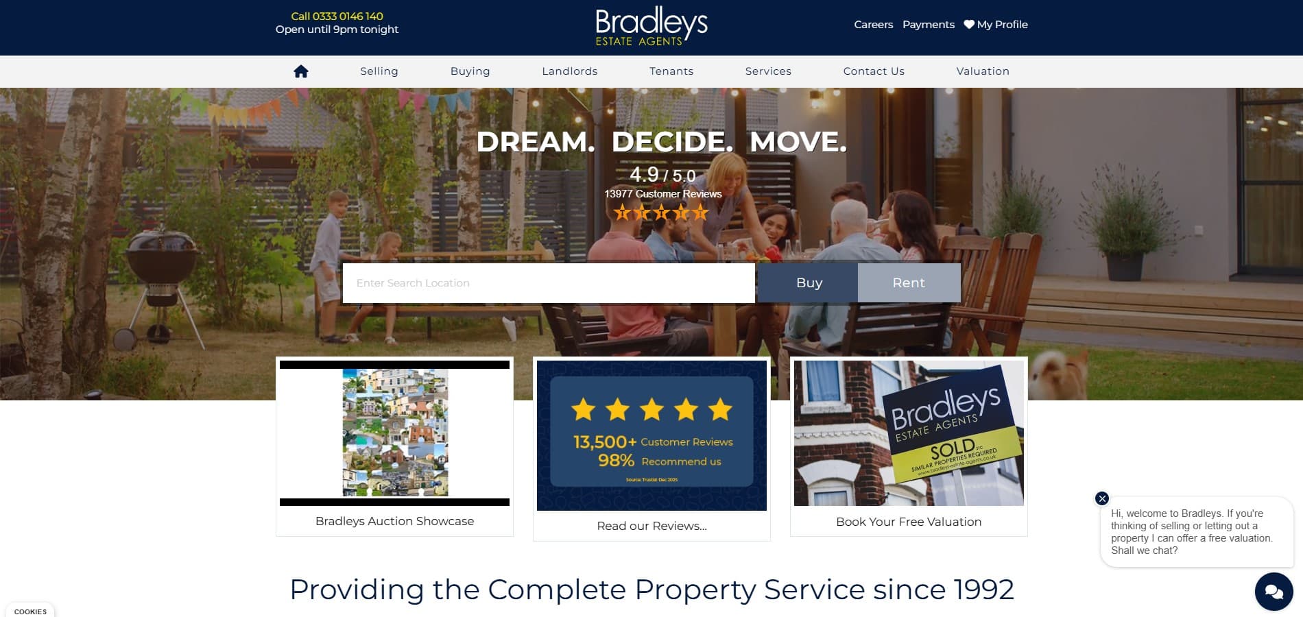Bradley's Estate Agents Website