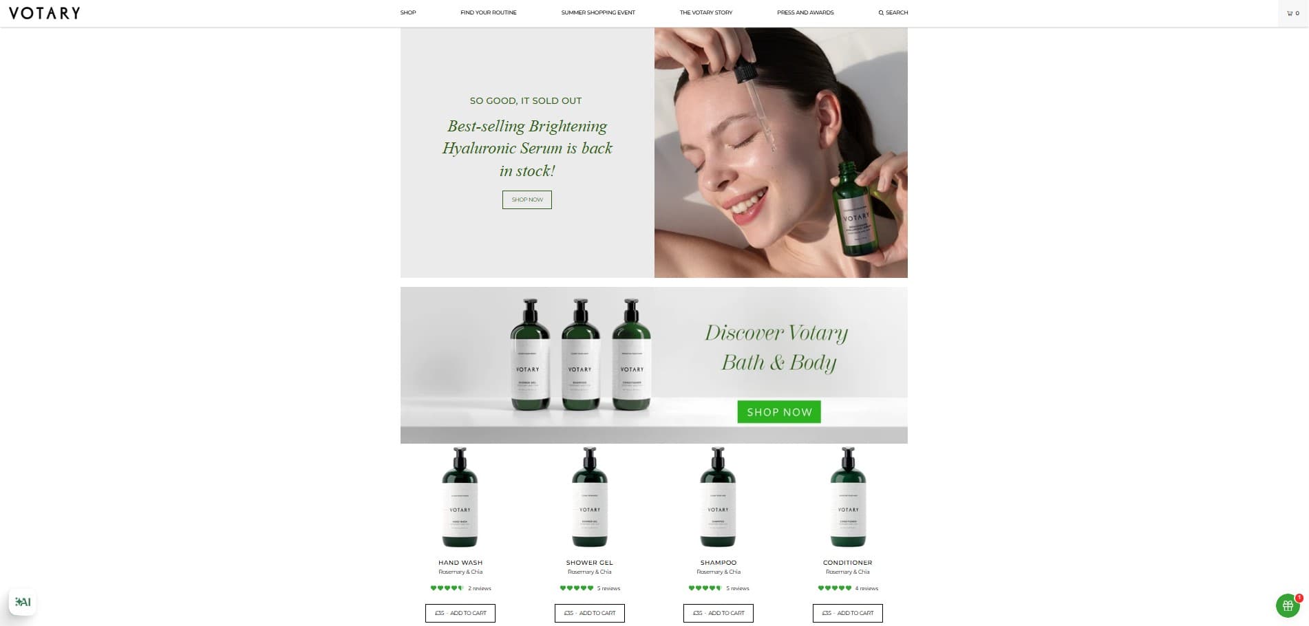 Votary Skincare Ecommerce screenshot 2