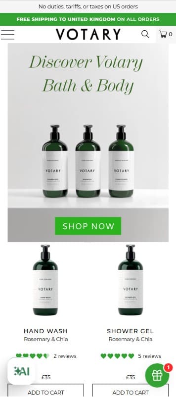 Votary Skincare Ecommerce screenshot 4