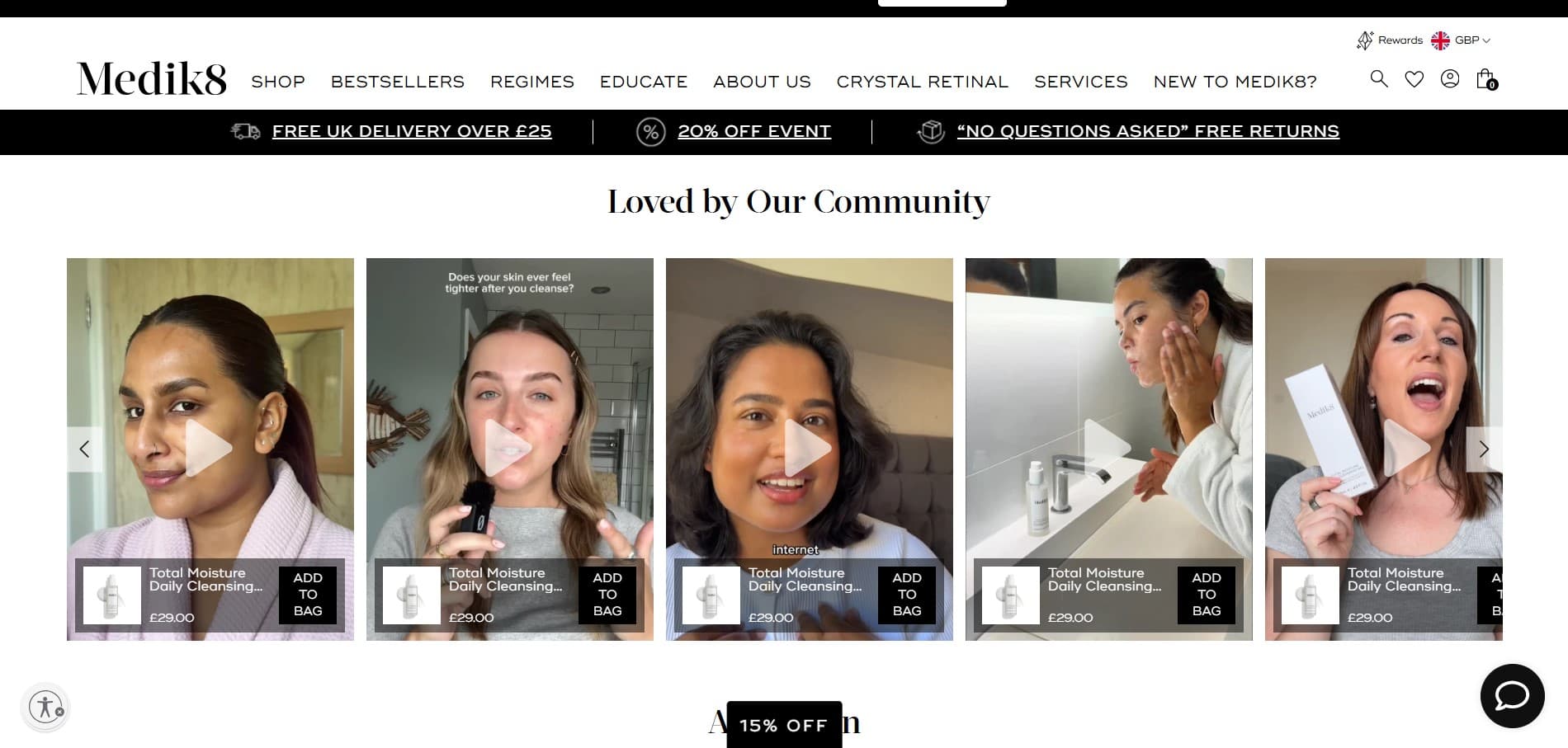 Medik8 Skincare Ecommerce screenshot 2