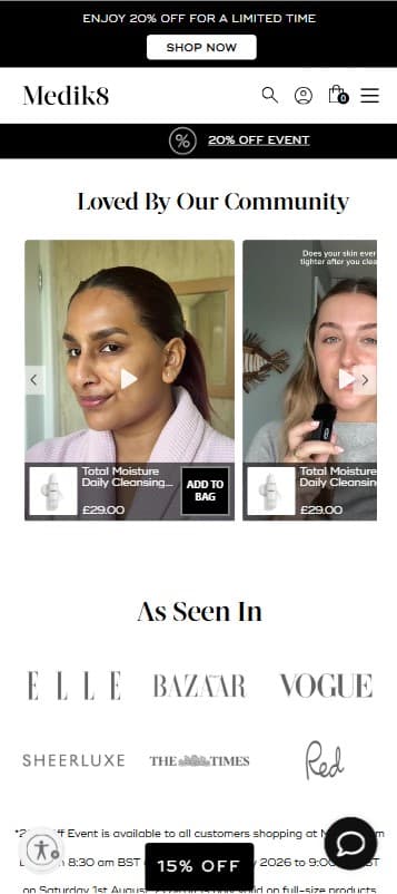 Medik8 Skincare Ecommerce screenshot 4
