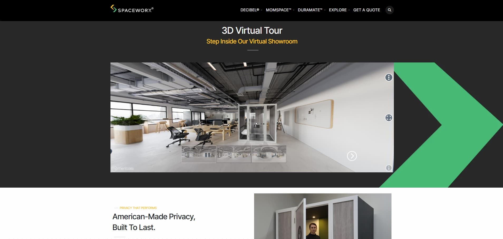Space Worx Workplace Website screenshot 2