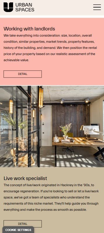 Urban Spaces Real Estate Site screenshot 3